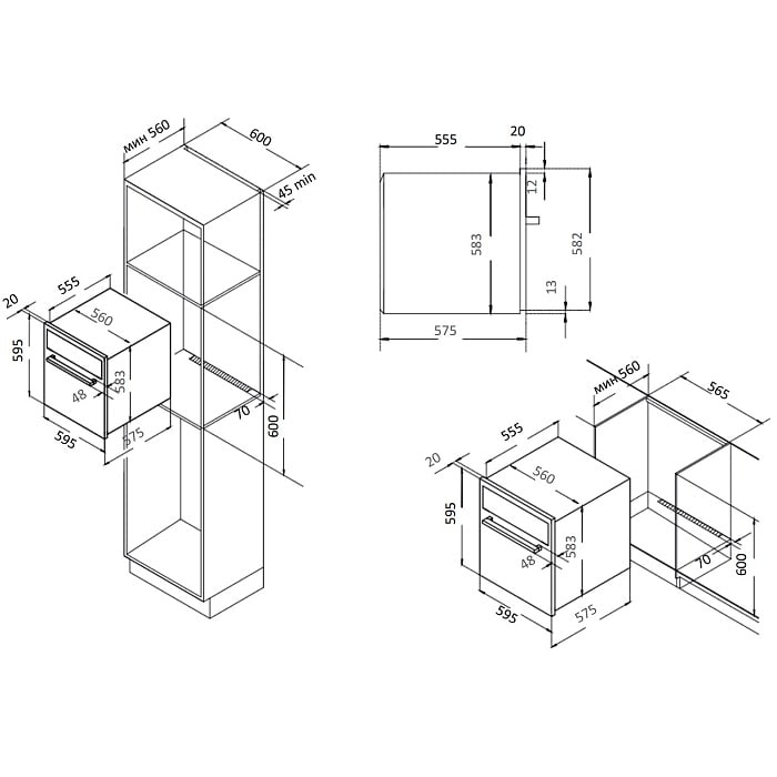 Духовой шкаф EVELUX EO 622 EB