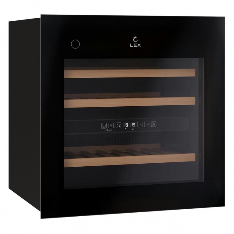 Встраиваемый винный шкаф LEX LWD6036BL dual zone PP черный