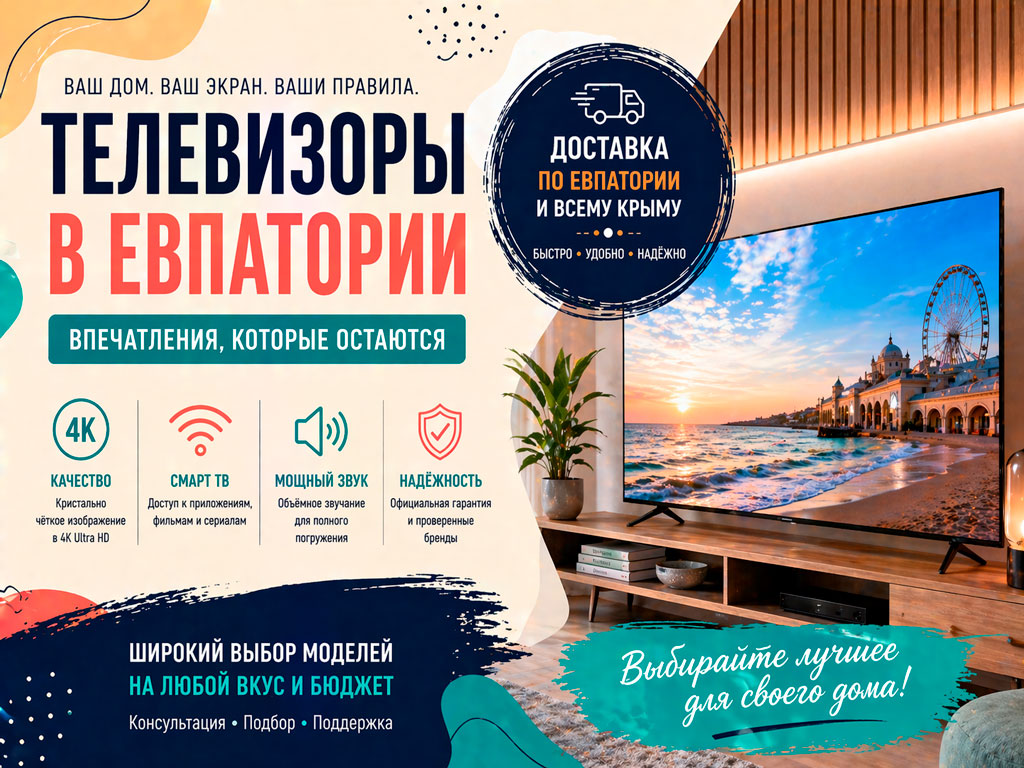 Телевизоры в Евпатории — купить с доставкой по Крыму